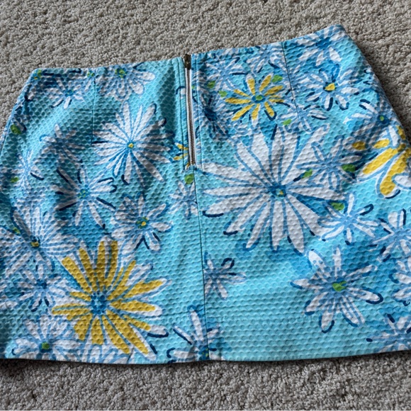 Lilly Pulitzer Daisy skirt 8 yellow blue - Picture 6 of 10